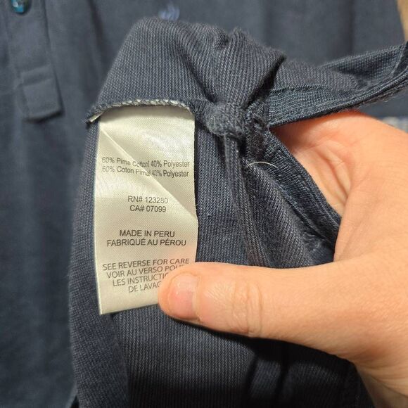 5/$25 Travis Mathew Navy Pima Cotton Blend Polo - Picture 7 of 7